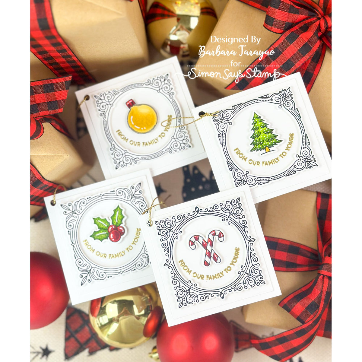 Honey Bee Holly Jolly Frames STAMPtember Exclusive Stamps 2489ssc Christmas Tags | color-code:ALT08