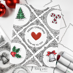 Honey Bee Holly Jolly Frames STAMPtember Exclusive Stamps and Dies Christmas Card Classic Black White Pop of Color