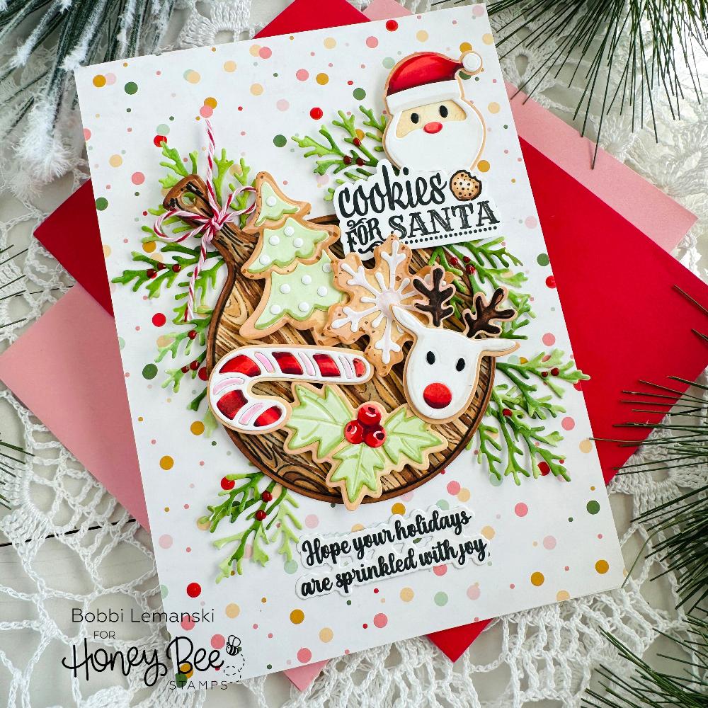 Honey Bee Homemade With Love Clear Stamps hbst-619 Cookies For Santa Card