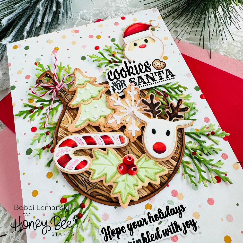 Honey Bee Homemade With Love Dies hbds-619 Cookies For Santa Card