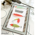 Honey Bee Hooked On You Clear Stamps And Dies Bundle KElley Kohout Birthday wishes for big fishes card