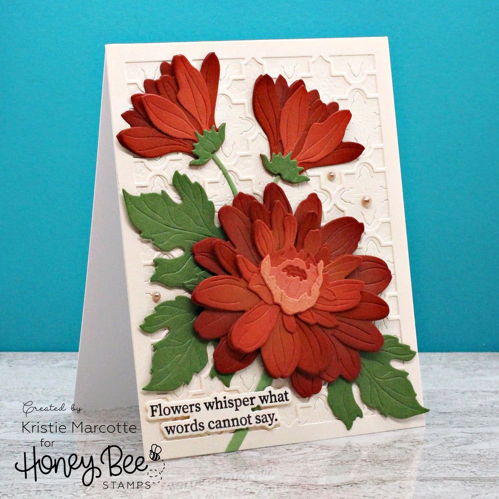 Honey Bee INSIDE SENTIMENTS COMFORT Clear Stamp Set hbst-454 Flowers Whisper What Words Cannot Say Card