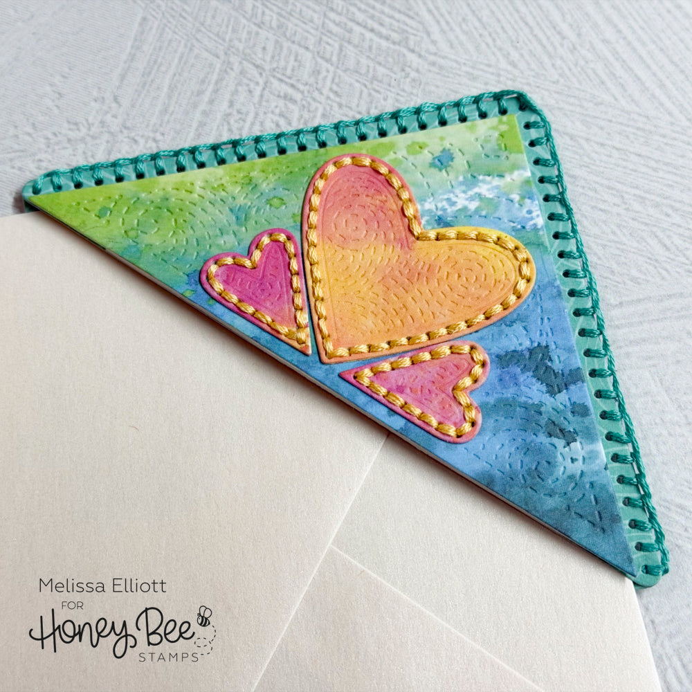 Honey Bee In Stitches Bookmarked Love And Light Dies hbds-lvlbkis Heart Card