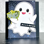 Honey Bee In Stitches Ghost Dies hbds-ghstis Halloween Cocktail Card