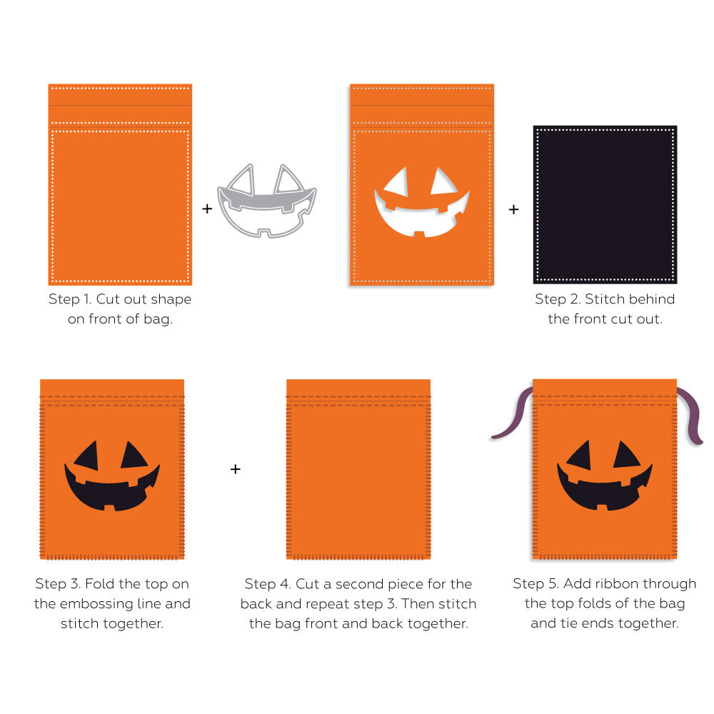 Honey Bee In Stitches Halloween Bag Dies hbds-halbgis Instructional Guide