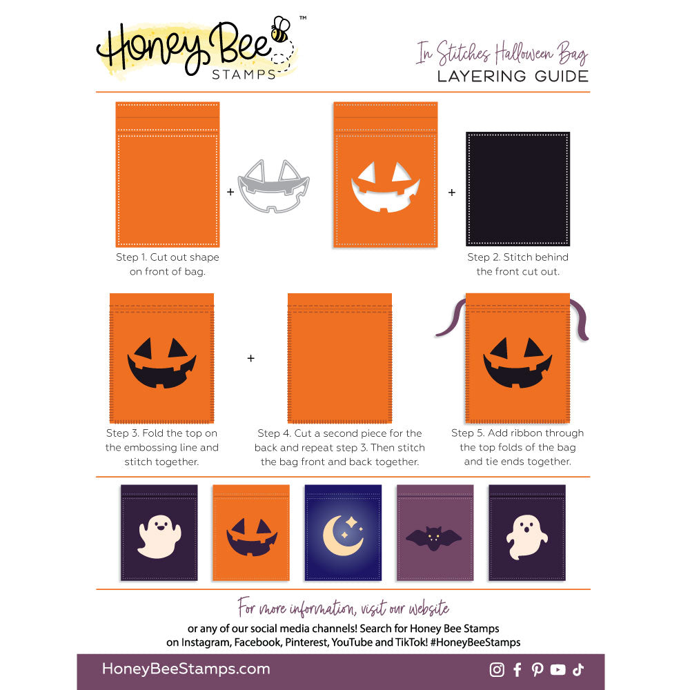 Honey Bee In Stitches Halloween Bag Dies hbds-halbgis Layering Guide