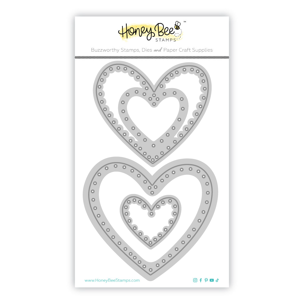 Honey Bee In Stitches Hearts Dies hbds-hrtis Product Image