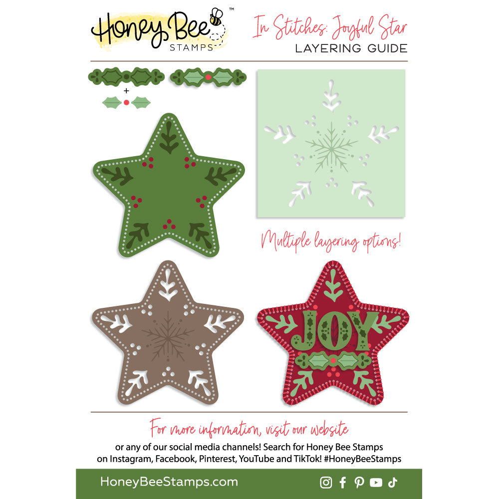 Honey Bee In Stitches Joyful Star Dies hbds-jyflstis Layering Guide