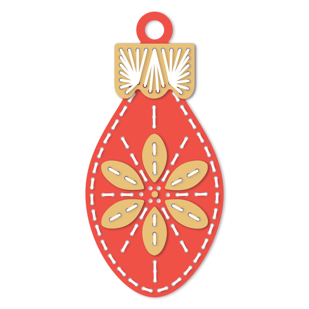 Honey Bee In Stitches Ornament Dies hbds-orntis
