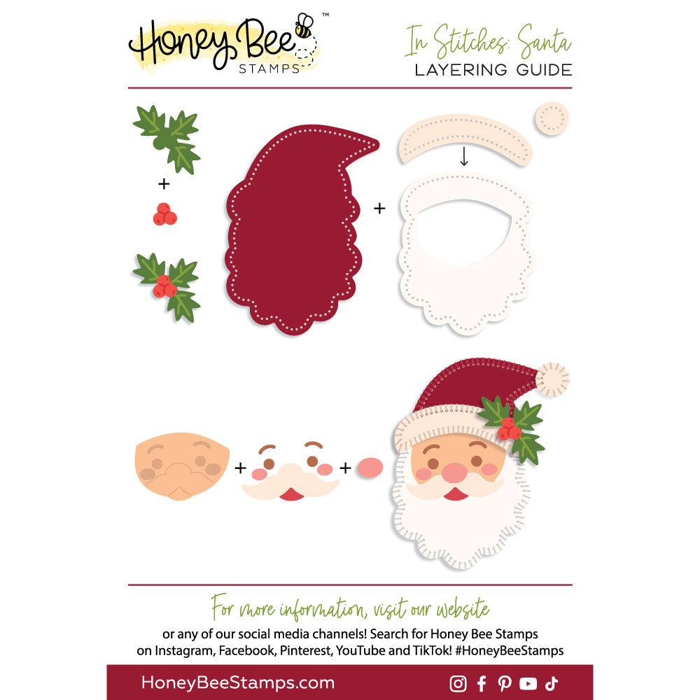 Honey Bee In Stitches Santa Dies hbds-santais Layering Guide