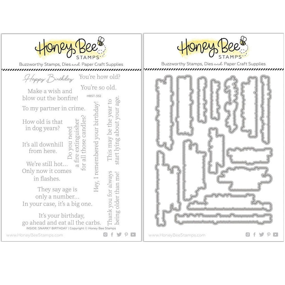 Honey Bee Inside Snarky Birthday Sentiments Clear Stamps And Dies Bundle