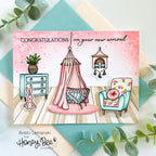 Honey Bee Inside Welcome Baby Sentiments Clear Stamps And Dies Bundle Bobbi Lemanski Congratulations on your new arrival Baby Card