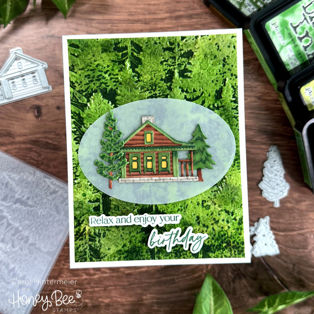 Honey Bee Into The Woods 3D Embossing Folder hbef-008 Outdoors Birthday Card