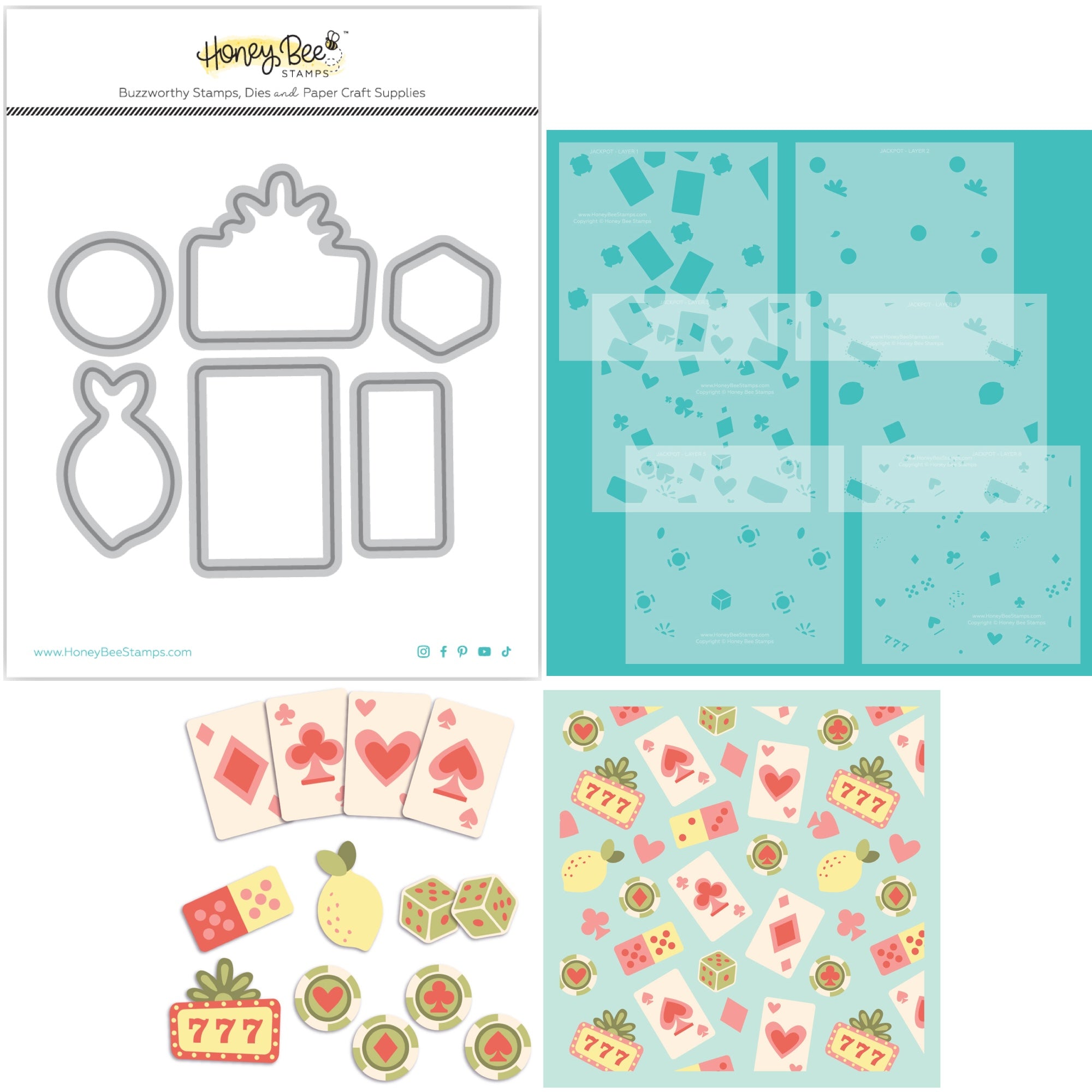 Honey Bee Jackpot Dies And Stencils Bundle