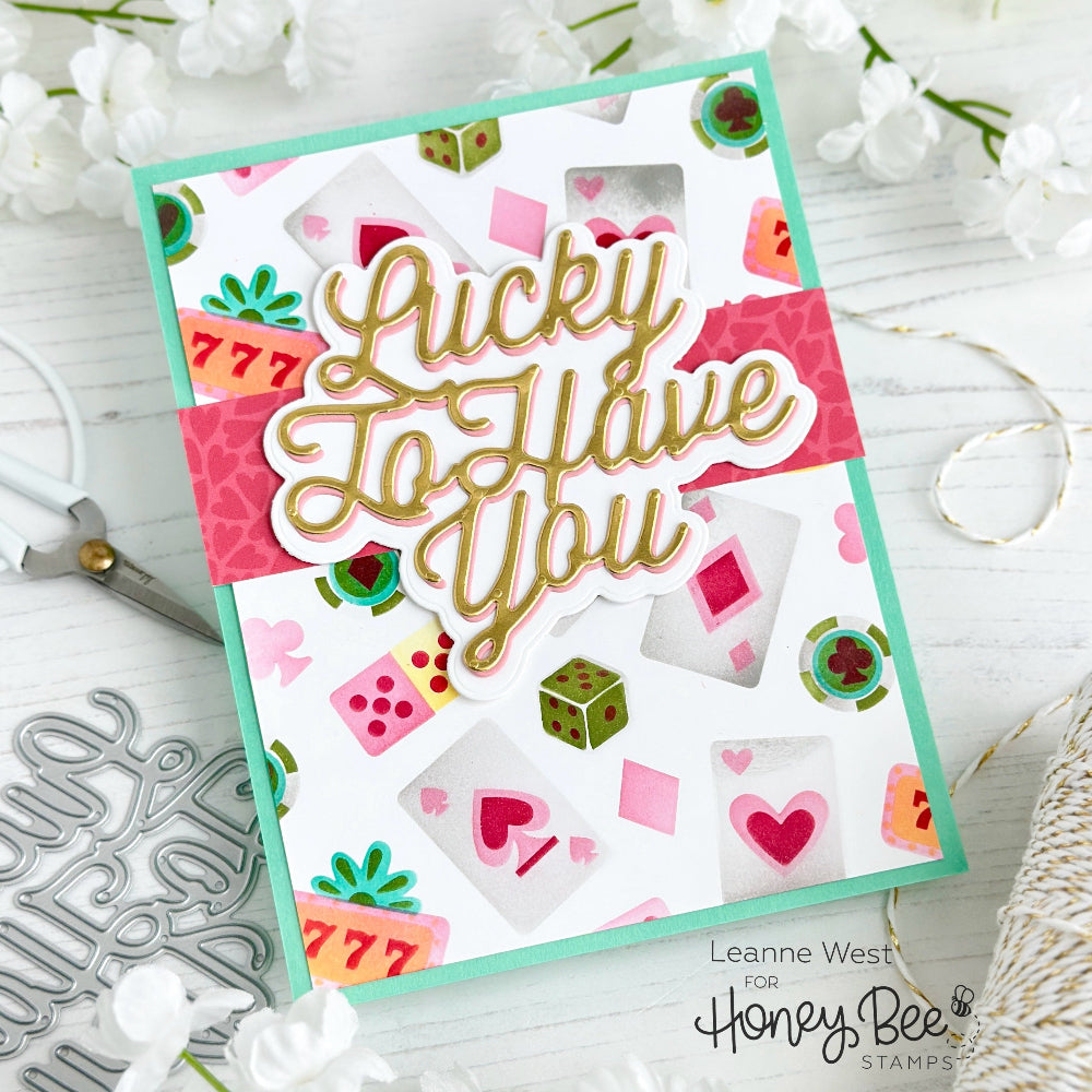 Honey Bee Jackpot Layering Stencils hbsl-163 Casino Luck Card