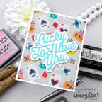 Honey Bee Jackpot Layering Stencils hbsl-163 Lucky To Have You Card