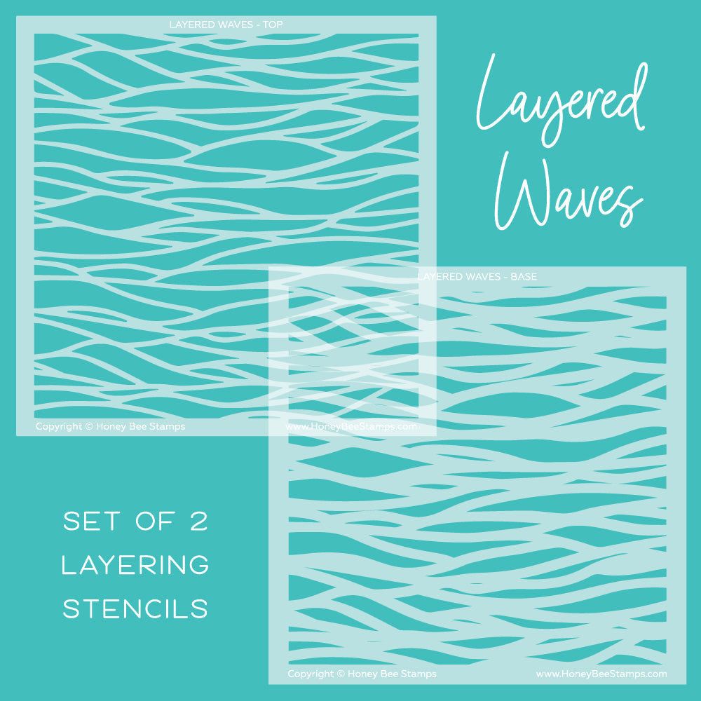 Honey Bee LAYERED WAVES Stencil Set hbsl-106