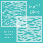 Honey Bee LAYERED WAVES Stencil Set hbsl-106