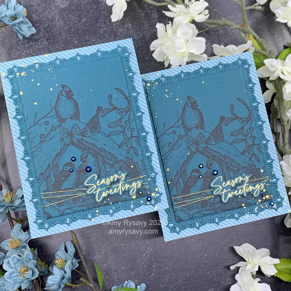 Honey Bee LET NATURE SING Dies hbds-466 Holiday Greetings Card | color-code:ALT02