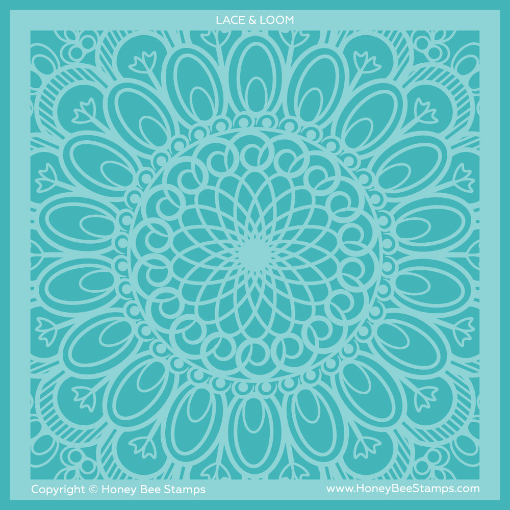 Honey Bee Lace And Loom Background Stencil hbsl-171