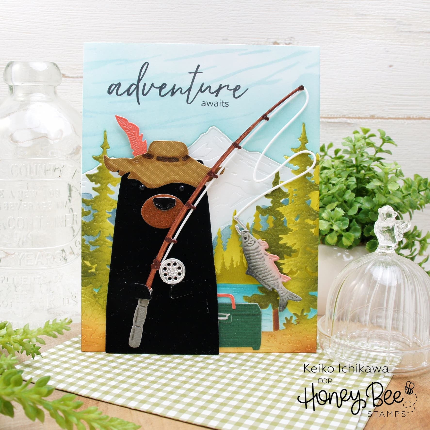 Honey Bee Lakeside Scene Builder Die Set hbds-lksdsb Adventure Awaits Card