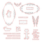 Honey Bee Laurel Wishes Clear Stamps And Dies Bundle HBDT-708 Mock Up with Cut Lines