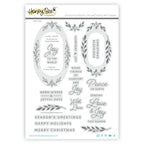 Honey Bee Laurel Wishes Clear Stamps And Dies Bundle HBST-708 Packaged
