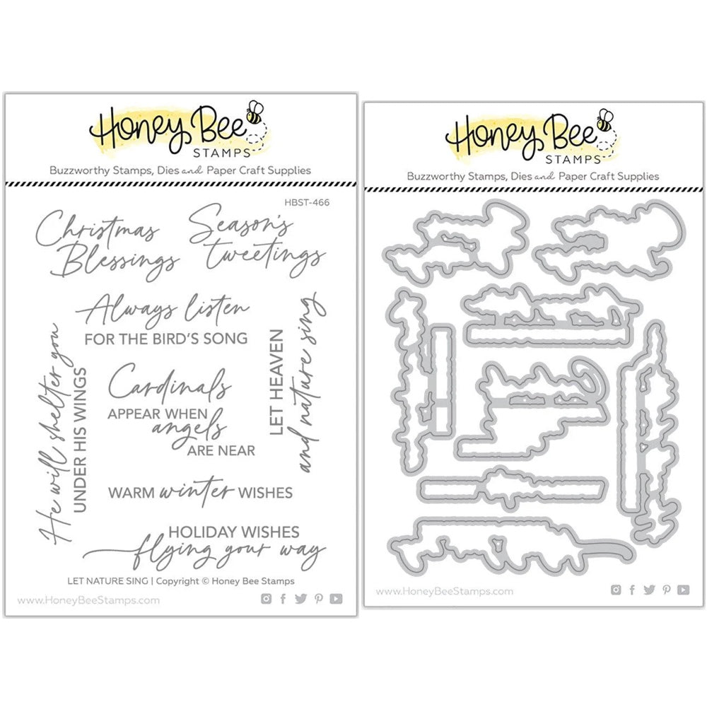 Honey Bee Let Nature Sing Clear Stamps And Dies Bundle