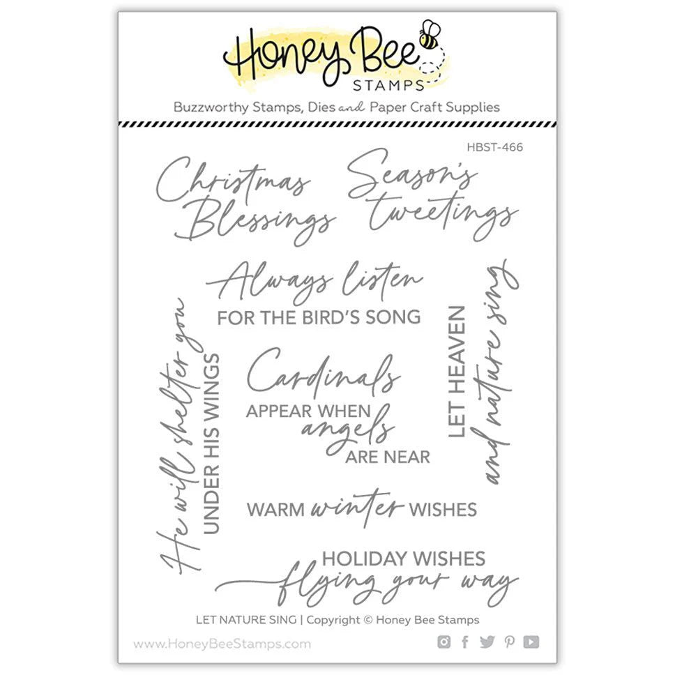 Honey Bee Let Nature Sing Clear Stamps And Dies Bundle Clear Stamp Set HBST-466