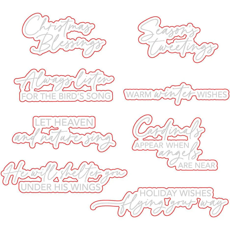Honey Bee Let Nature Sing Clear Stamps And Dies Bundle Dies Mock Up with Cut Lines