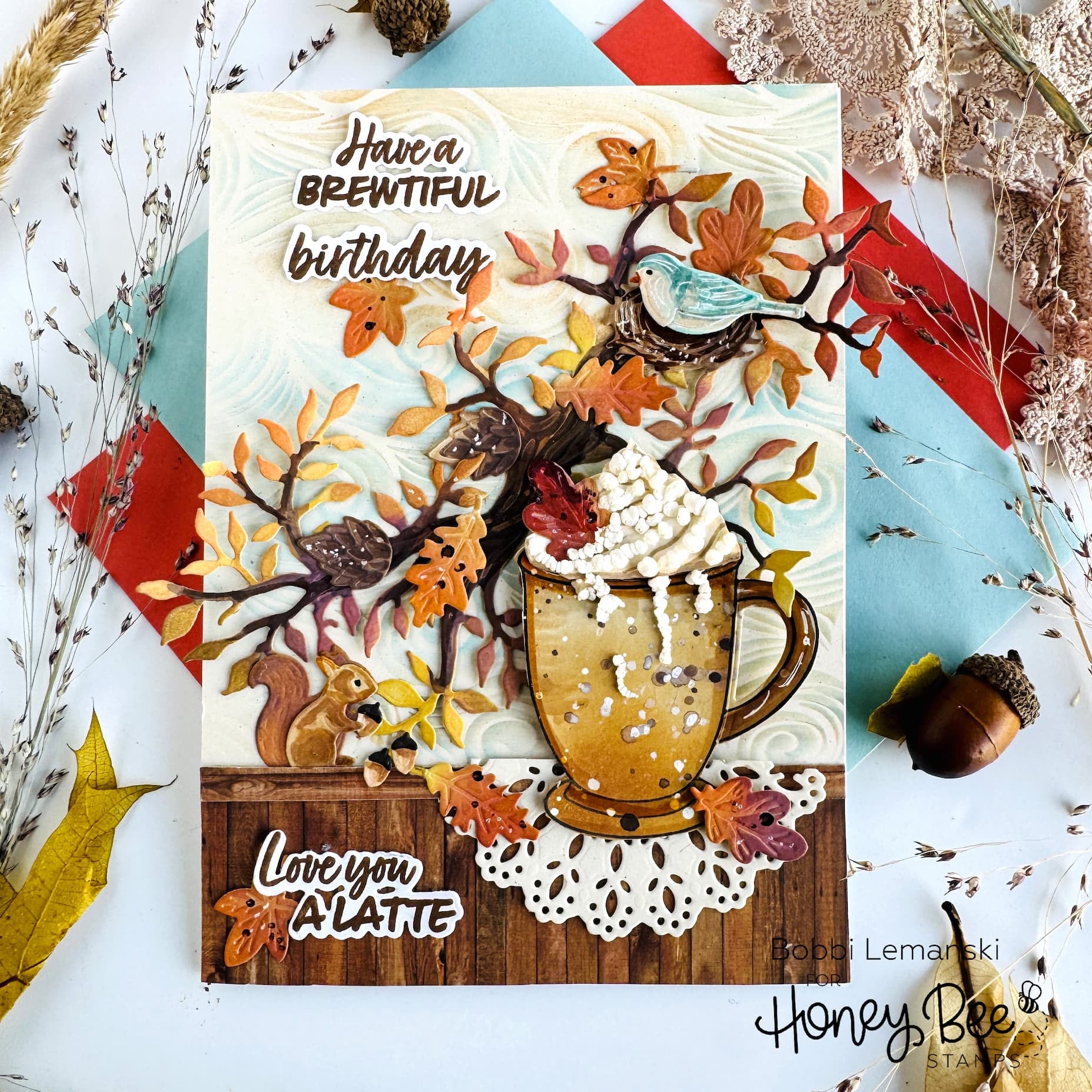 Honey Bee Life's Sweet Moments Clear Stamps And Dies Bundle Bobbi Lemanski Card