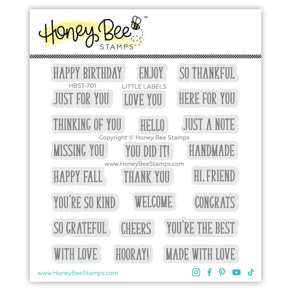 Honey Bee Little Labels Clear Stamps hbst-701