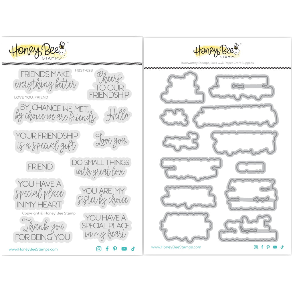 Honey Bee Love You Friend Stamps And Dies Bundle