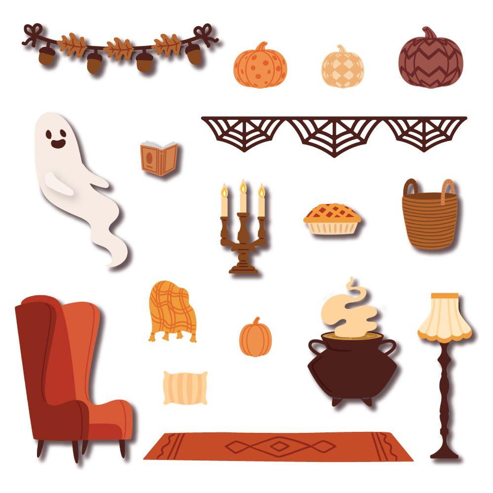Honey Bee Lovely Layer Fireplace Falloween Add On Dies hbds-llfpfl