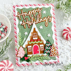 Honey Bee Lovely Layers Alice's Gingerbread Lane Dies hbds-llagl Happy Holiday Card