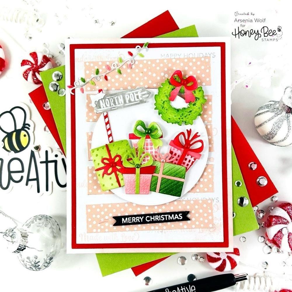 Honey Bee Lovely Layers Beach Bound Holiday Add-On Dies hbds-llbbhld Christmas Presents Card