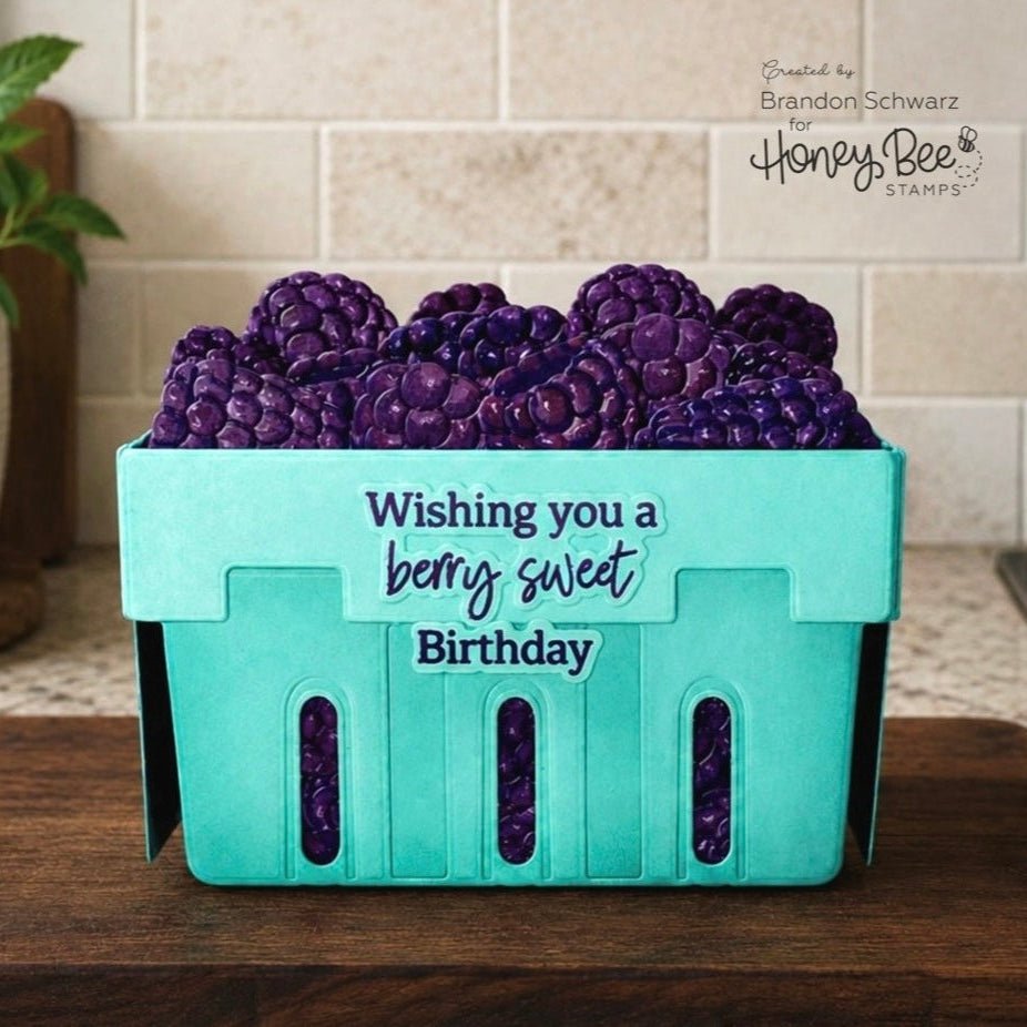Honey Bee Lovely Layers Berry Basket Dies hbds-llbbskt Wishing You A Sweet Birthday Card
