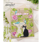 Honey Bee Lovely Layers Bird Bath Dies hbds-llbbath With Love And Thanks Cat Card