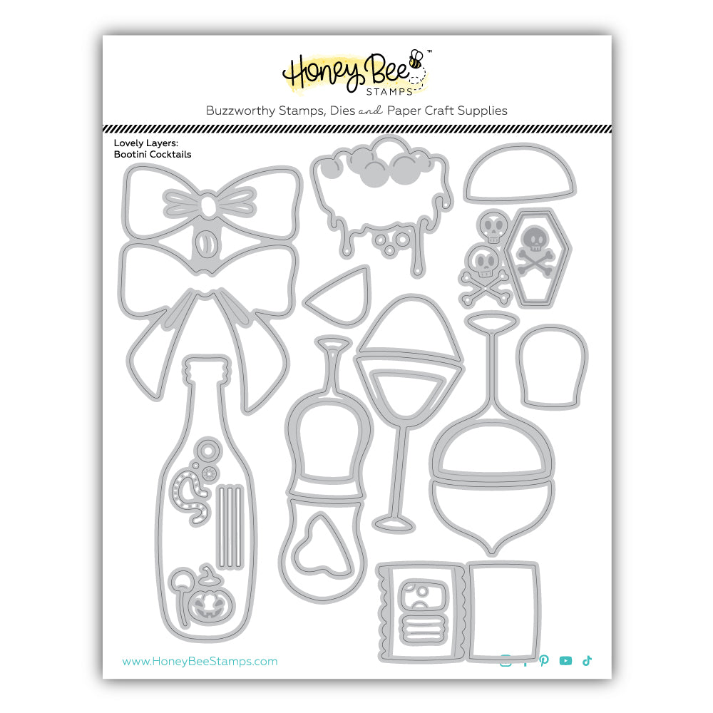 Honey Bee Lovely Layers Bootini Cocktails Dies hbds-llbootc Packaging Image