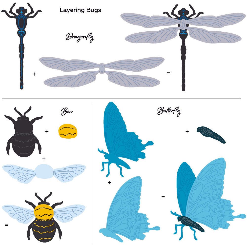Honey Bee Lovely Layers Bugs Dies hbds-llbug