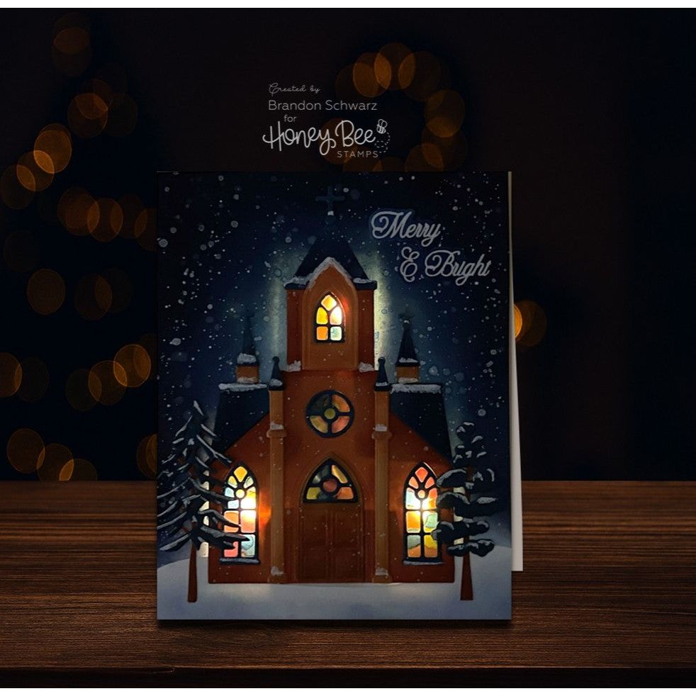 Honey Bee Lovely Layers Cathedral Dies hbds-llcatdl Christmas Church Card