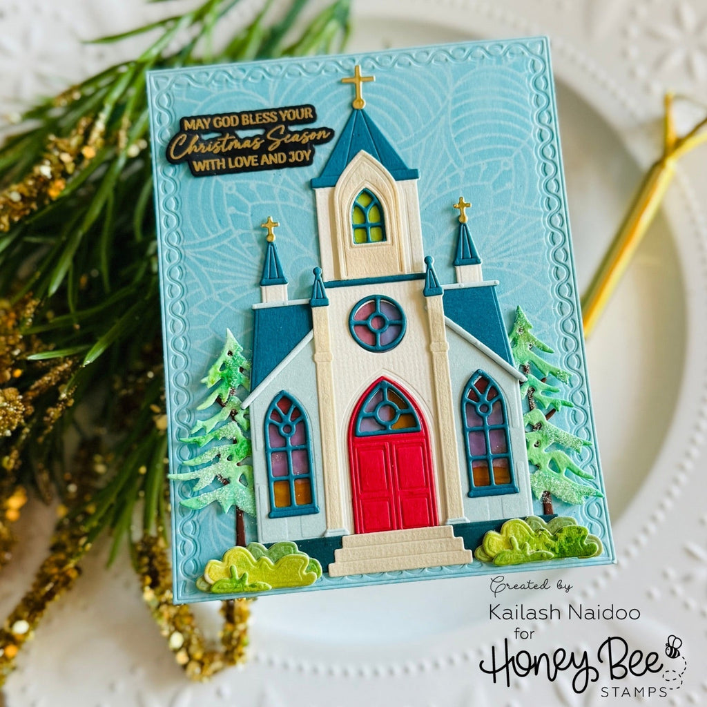Honey Bee Lovely Layers Cathedral Dies hbds-llcatdl Christmas Season Card