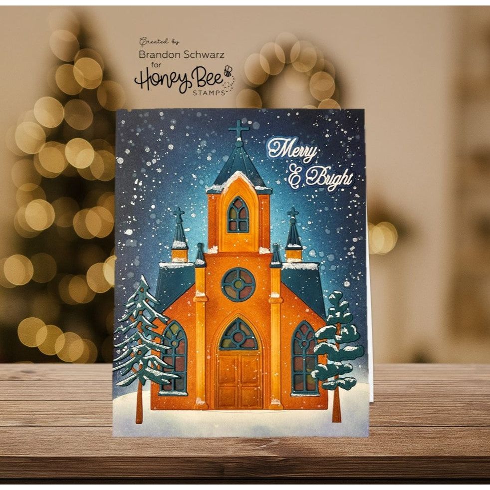 Honey Bee Lovely Layers Cathedral Dies hbds-llcatdl Merry And Bright Card