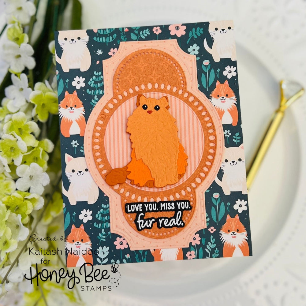 Honey Bee Lovely Layers Cats Dies hbds-llcats Kailash Naidoo Card