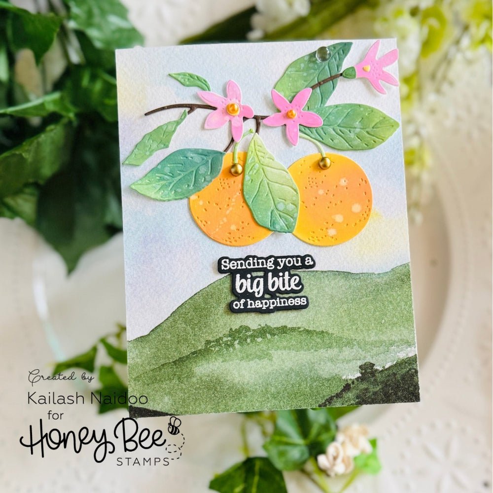 Honey Bee Lovely Layers Citrus Dies hbds-llctrs Sending You A Big Bite Of Happiness Card