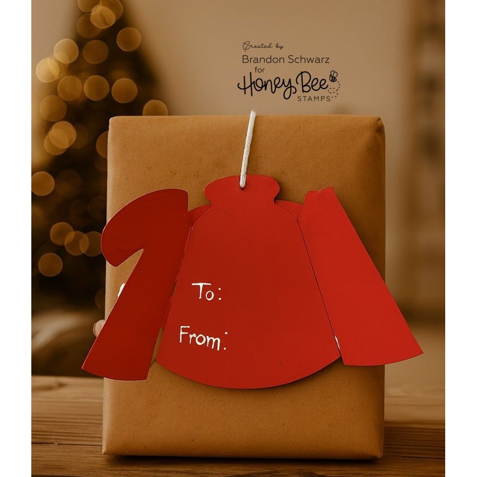 Honey Bee Lovely Layers Coat Dies hbds-llcoat Santa Gift Tag