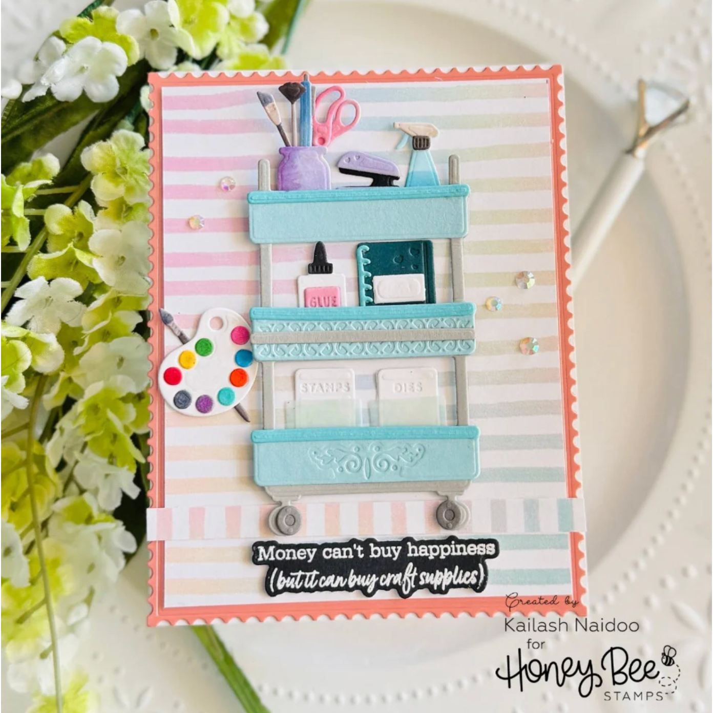 Honey Bee Lovely Layers Craft Cart And Supplies Dies Bundle Craft Supplies Card