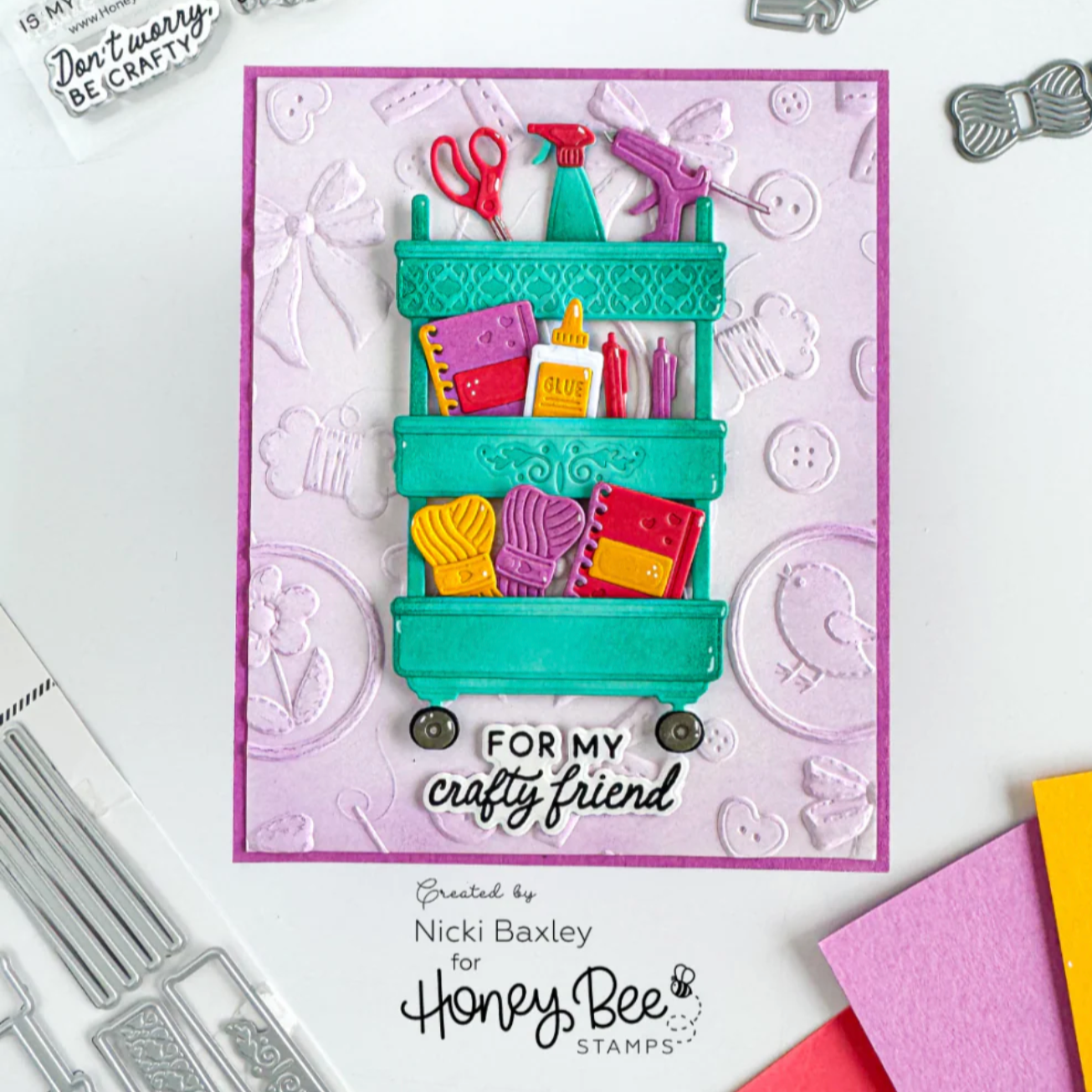 Honey Bee Lovely Layers Craft Cart And Supplies Dies Bundle Nicki Baxley Card