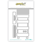Honey Bee Lovely Layers Craft Cart And Supplies Dies Bundle tiered cart in package