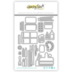 Honey Bee Lovely Layers Craft Cart And Supplies Dies Bundle tiered cart with supplies packaged
